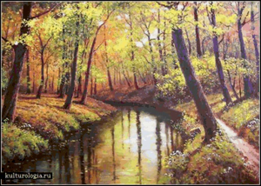 Осень.Река) - природа, лес, река, осень - предпросмотр