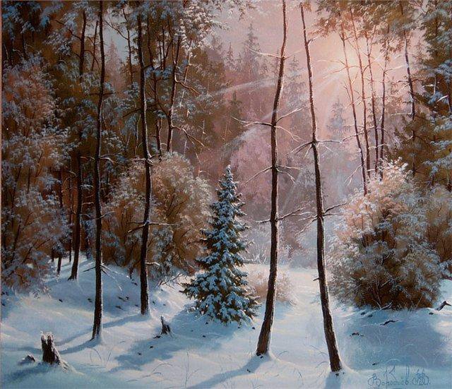 Зима - пейзаж, зима, лес, природа - оригинал