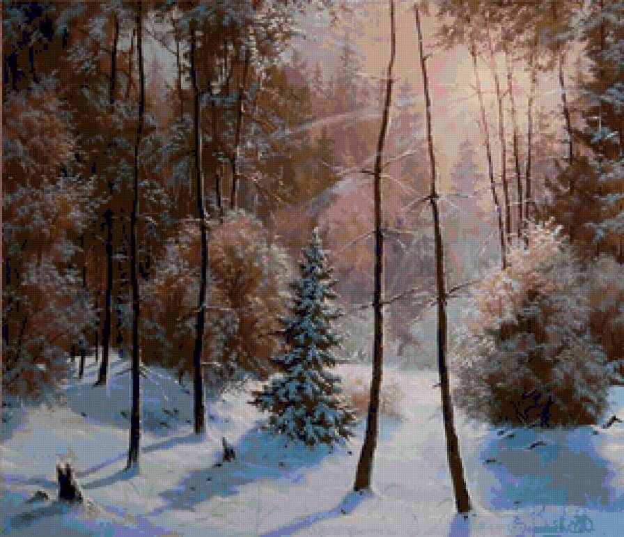 Зима - природа, лес, зима, пейзаж - предпросмотр