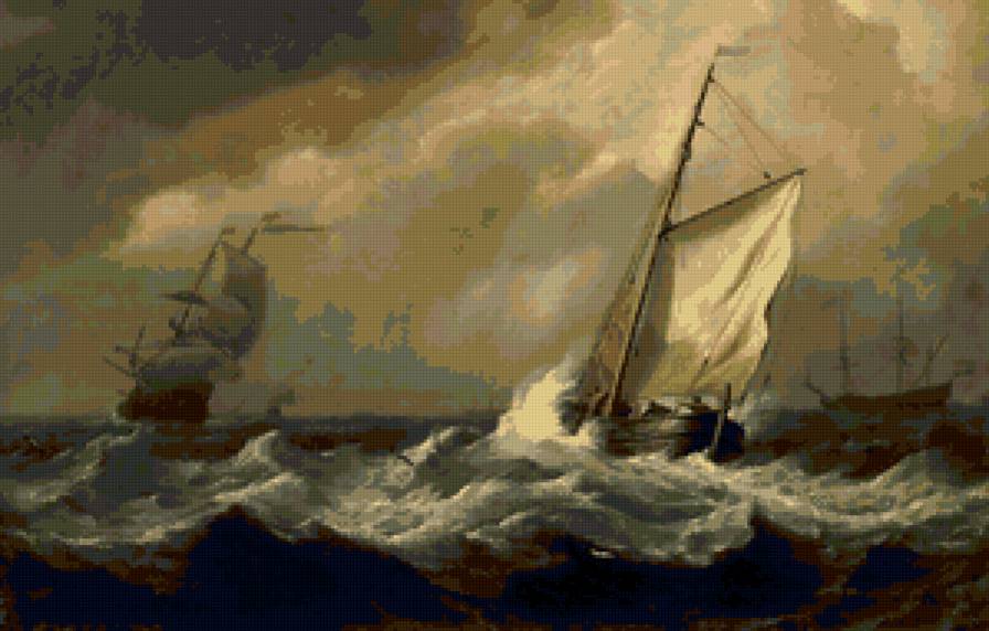 шторм - корабли, море - предпросмотр