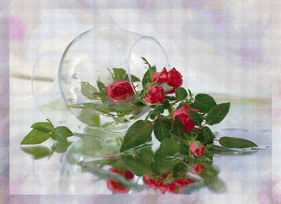 розы в бокале - цветы - предпросмотр