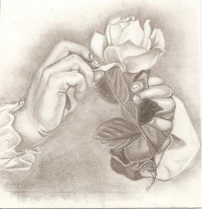 Rose_Drawing_small - роза, руки, цветок - оригинал