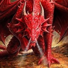 Оригинал схемы вышивки «Красный дракон» (№9070)