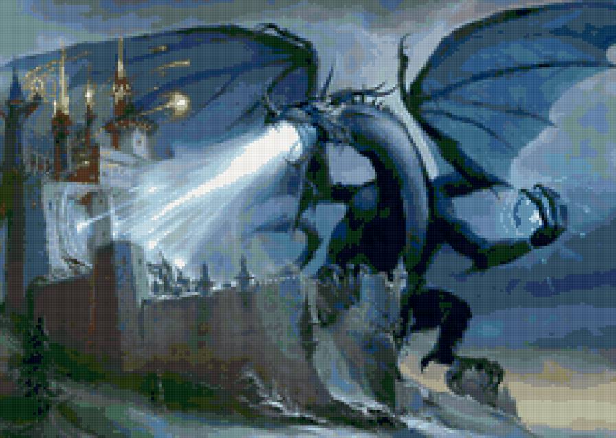 атака дракона - дракон, картина, фантастика - предпросмотр