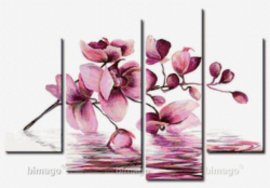№33125654 - орхидея, картина, триптих - предпросмотр
