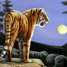 Оригинал схемы вышивки «Тигр при луне)» (№9315)
