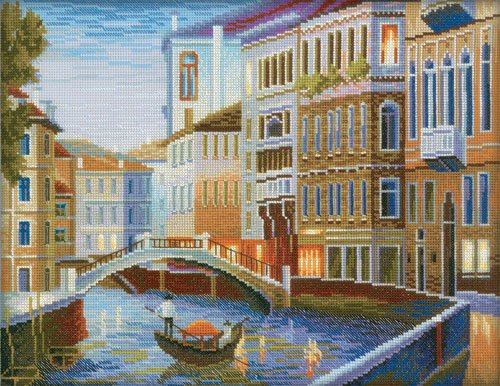 Венеция - городской пейзаж, город, лодка, дом, канал, улица - оригинал