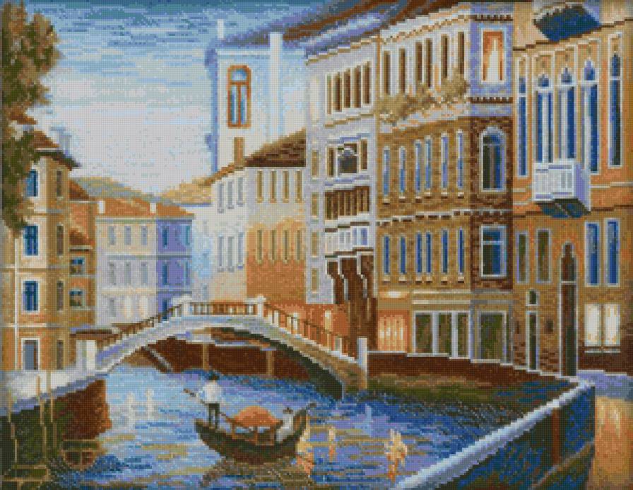 Венеция - городской пейзаж, дом, лодка, город, канал, улица - предпросмотр