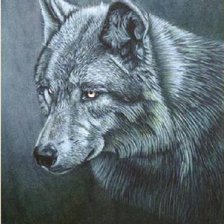 Оригинал схемы вышивки «волк» (№9865)
