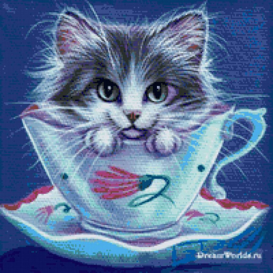 котенок - киса, чашка, кошечки, кошечка, котенок, животные, котик, чай - предпросмотр