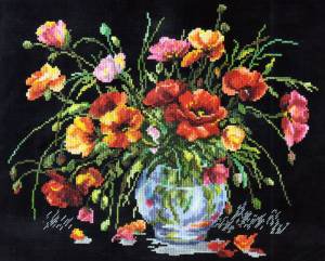 Алые маки - цветы, ваза, маки, букет, натюрморт - оригинал