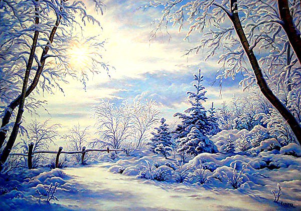 Зима снежная - природа, пейзаж, иней, зима, снег, мороз - оригинал