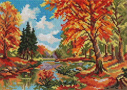 Золотая осень - природа, деревья, осенняя, пейзаж, река, осень, красота природы - оригинал
