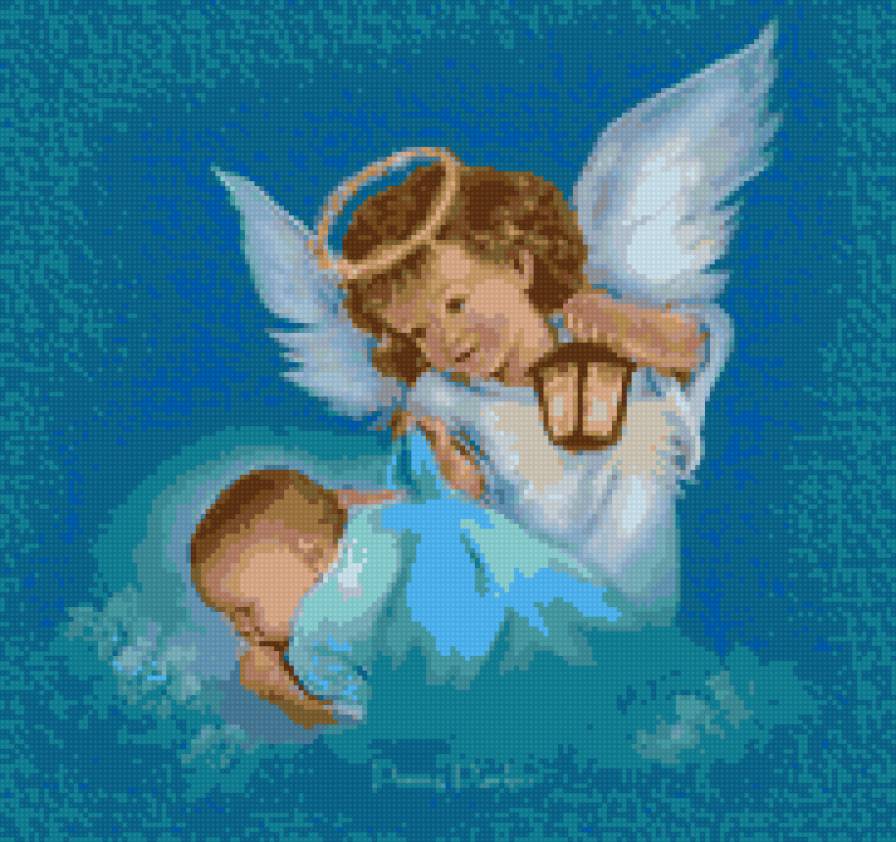 ангел-хранитель - хранитель, спящий младенец, ангел - предпросмотр