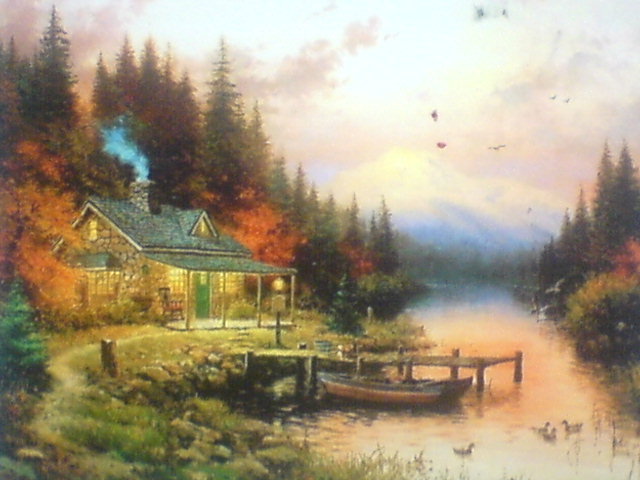 домик у озера - пейзаж, природа - оригинал