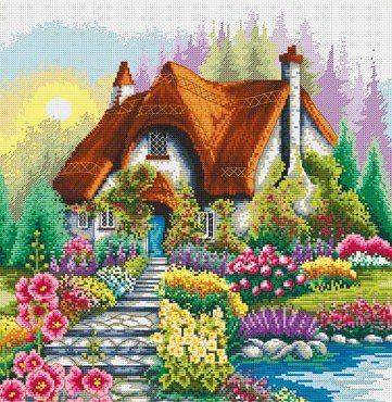 Домик в цветах - цветы, природа, дом - оригинал