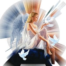 Схема вышивки «ангел и голуби»