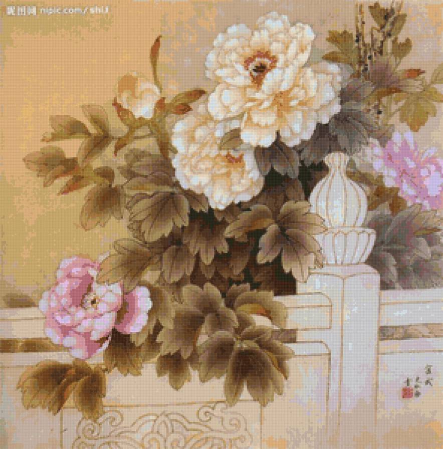 №12019 - китай, живопись, цветы - предпросмотр