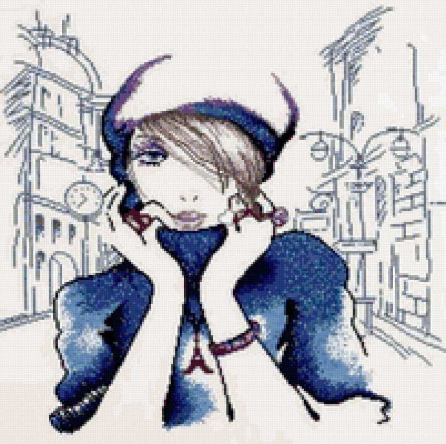 Парижанка - портрет, город, девушка - предпросмотр