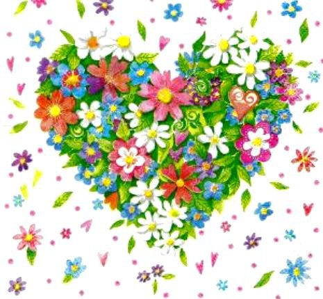 Сердечная подушка - подушки, незабудки, цветы, флора, сердечко, ромашки, подушка - оригинал