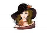 Оригинал схемы вышивки «девушка в шляпе» (№12590)