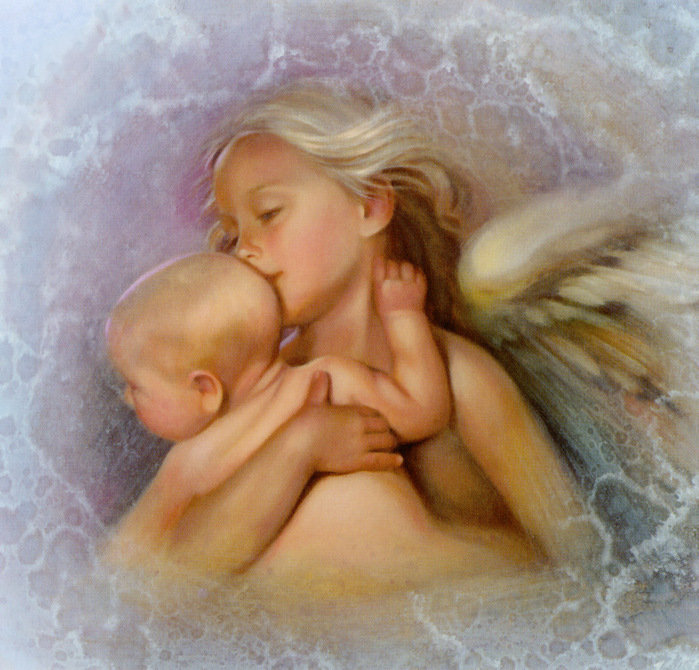 ангел с малышом - ангелы.дети - оригинал