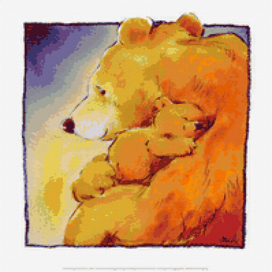 мама медведица - подушка, животные, материнство - предпросмотр