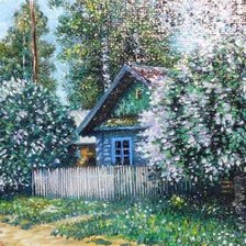 Оригинал схемы вышивки «весна в деревне» (№15206)