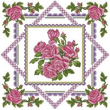 Оригинал схемы вышивки «подушка розы» (№15267)