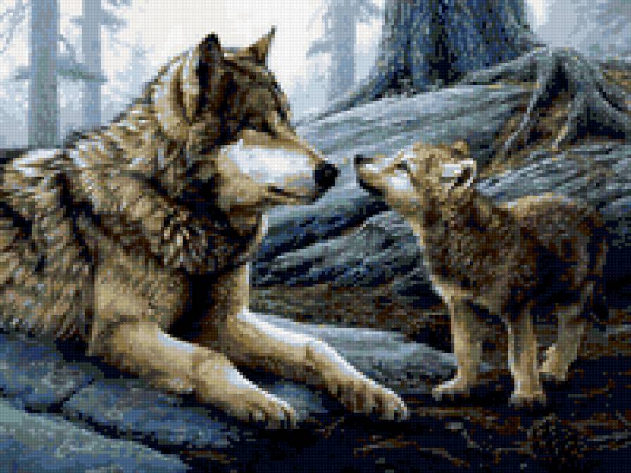 Волк и волчонок - предпросмотр