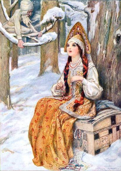 Аленушка - лес, зима, девушка, сказка - оригинал