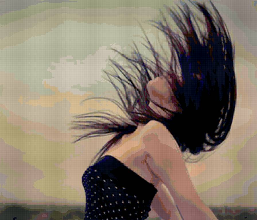 ветер - девушка, лица, ветер, люди - предпросмотр