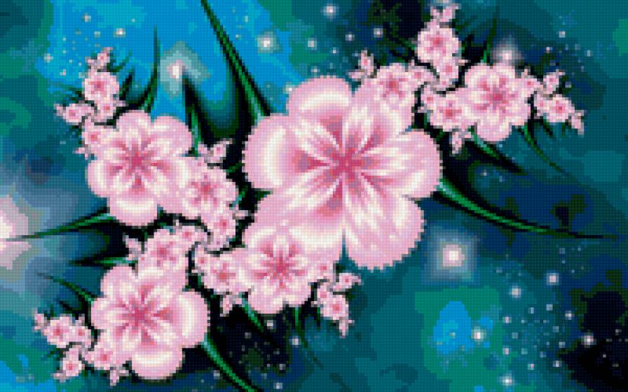Подушка "Цветы" - фантазия, цветы - предпросмотр
