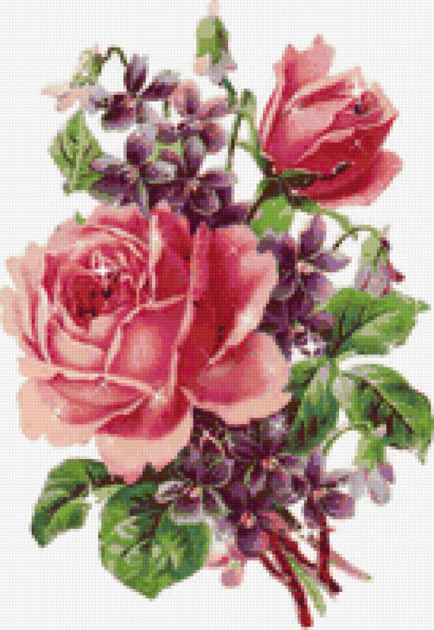Букет - розы, сирень, цветы, букет - предпросмотр
