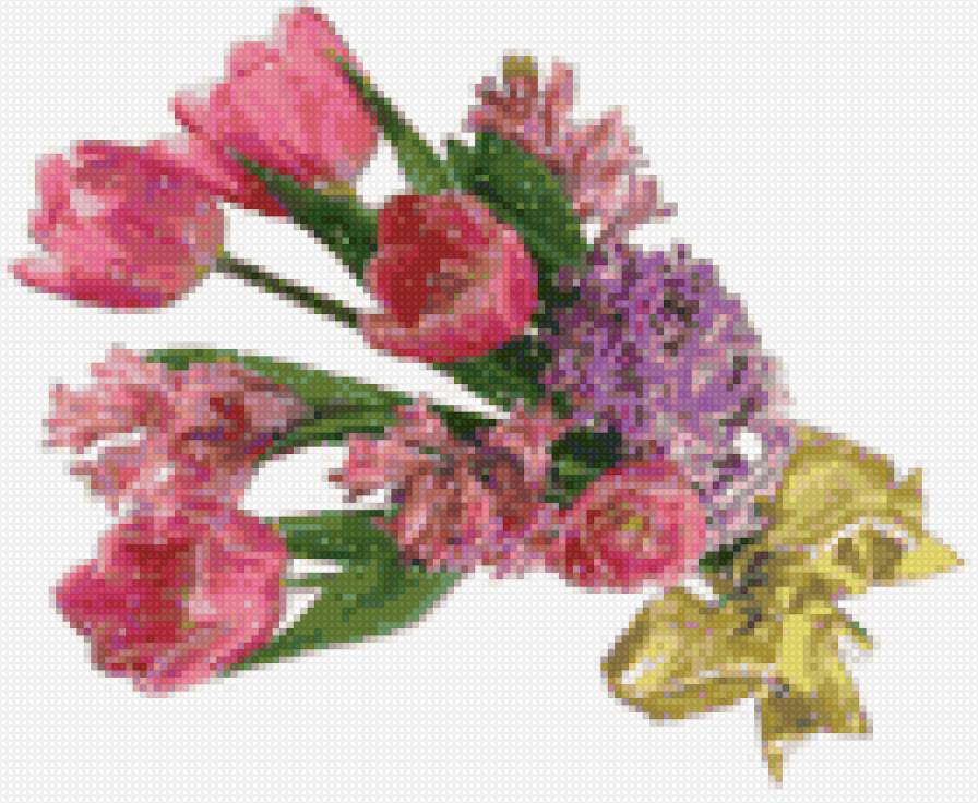 Букет - тюльпаны, букет, сирень, цветы - предпросмотр