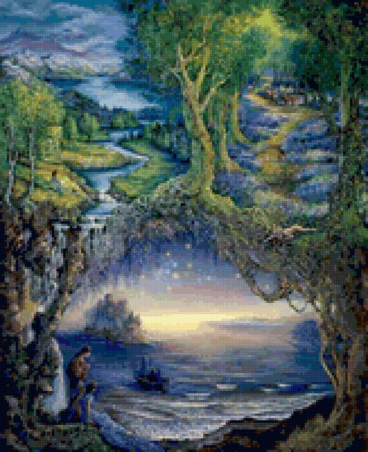 Картины Жозефины Уолл - звезды, лез, волшебство, море - предпросмотр