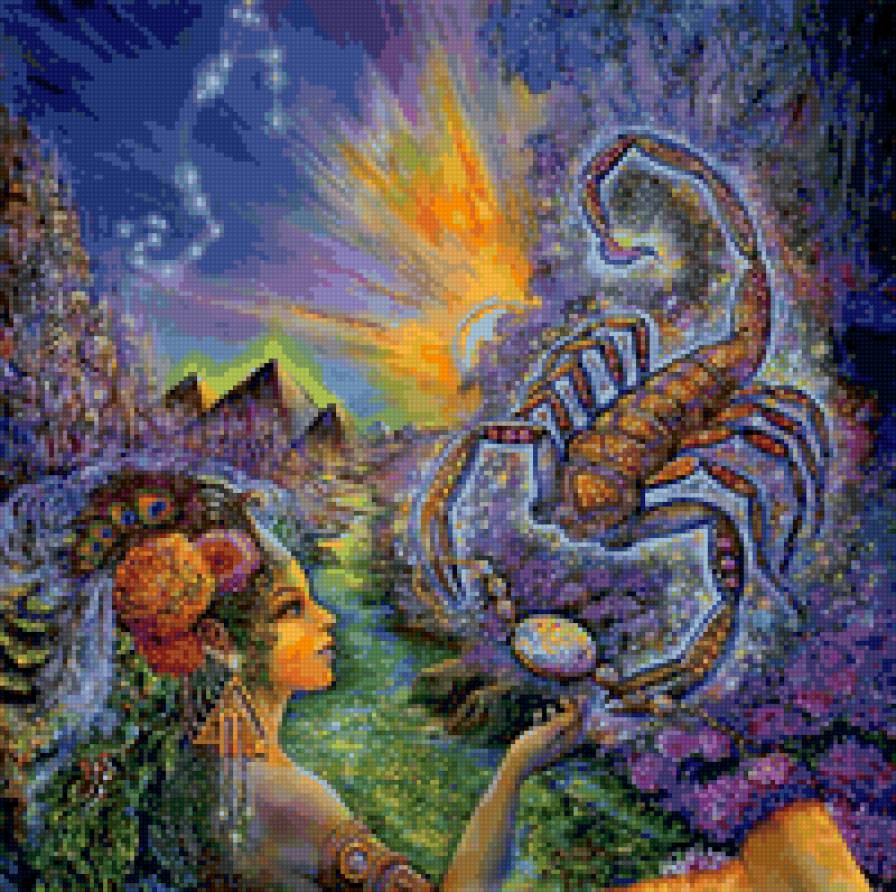 Картины Жозефины Уолл - зодиак, скорпион - предпросмотр