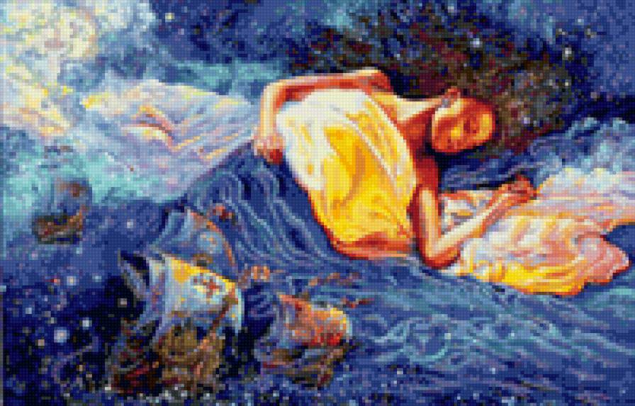 Картины Жозефины Уолл - мечта, грезы, корабль, сон, девушка - предпросмотр