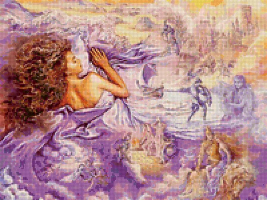 Картины Жозефины Уолл - облака, сон, девушка - предпросмотр