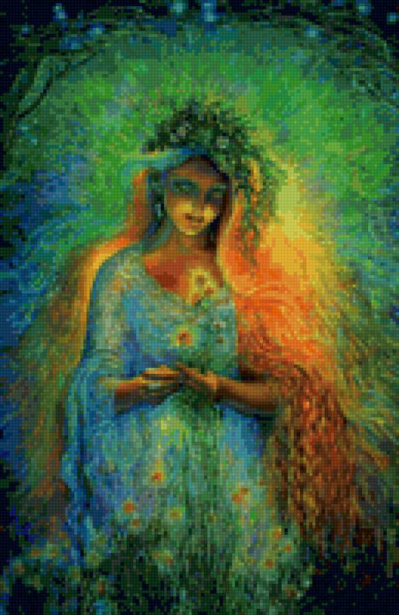Картины Жозефины Уолл - цветы, фея, волшебница - предпросмотр