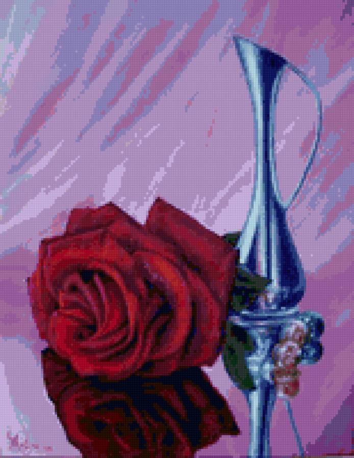 Натюрморт с розой - кувшин, роза, цветы, розы, натюрморт - предпросмотр