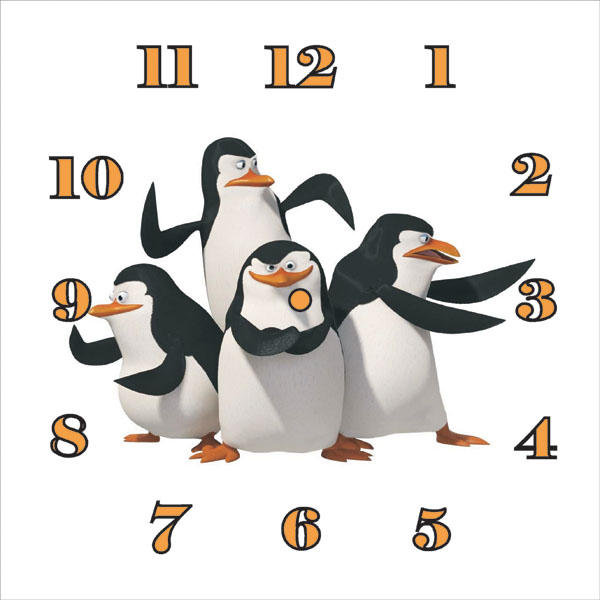 часы с пингвинами - пингвины, часы - оригинал