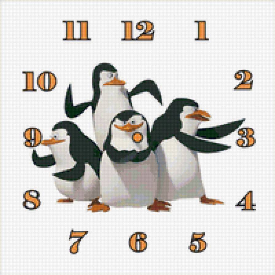 часы с пингвинами - пингвины, часы - предпросмотр