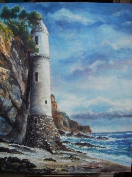 Старый маяк - маяк, море, пейзаж - оригинал