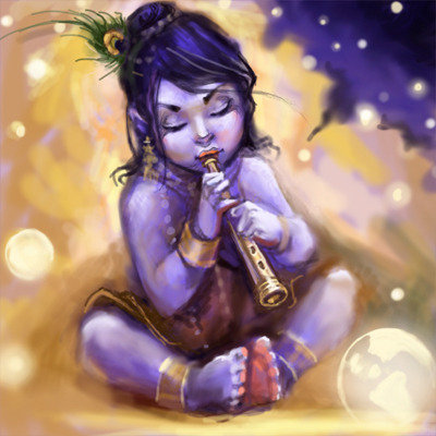 Маленький Кришна - божество, индуизм, кришна, флейта - оригинал