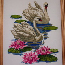 Оригинал схемы вышивки «лебеди» (№19126)
