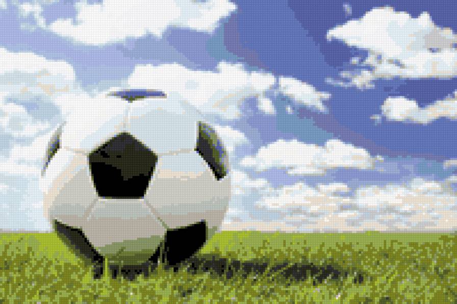 Мяч на поле - небо, футбол, мяч - предпросмотр