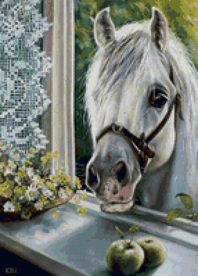 №20488 - лошадь, живопись, природа, искусство, картина, животные - предпросмотр