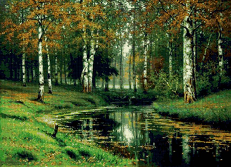 Русская осень - пейзаж, вода, деревья, осень - предпросмотр