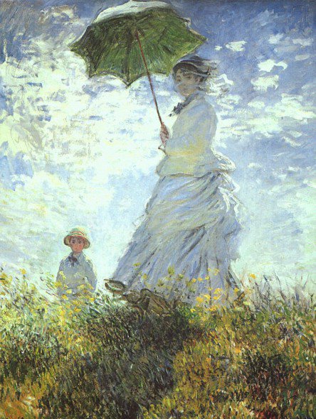 Моне Дама с зонтиком - живопись, женщина, картина - оригинал